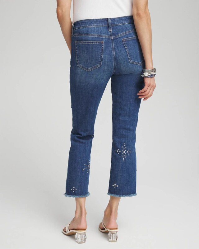 Girlfriend Americana Fireworks Cropped Jeans - image 3